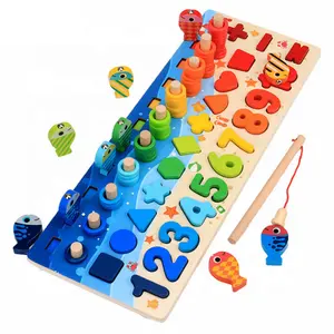 Pumart-juguetes educativos para niños y bebés, bloques de construcción magnéticos de aprendizaje, Juego de pesca, desarrollo de números, habilidades de reconocimiento, formas