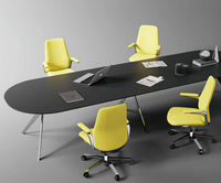 Luxe dossier haut ergonomique haute qualité cadre en métal bureau et chaise ensemble PU cuir bureau rembourré chaise