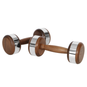 Haltères haut de gamme en acier inoxydable, luxe et puissance à la perfection, disponibles en bois de noyer, chêne cerisier et frêne. - Product Image 2