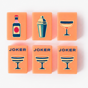 Maßgefertigtes Premium Retro Italienisches Aperitivo Amerikanisches Mahjong-Set 160 Steine Orange Acryl Graviert Handbemalt Tragbares Cocktail-Set - Product Image 1