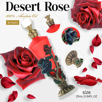 Parfum Vintage Rose 25ml pour Femme – Fragrance Élégante Transfrontalière avec Flacon en Verre Sculpté – Stock d'Usine