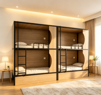 Lit superposé en bois de style classique moderne avec escalier et design capsule, écologique et durable
