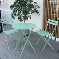 Kit d'ameublement pour balcon et terrasse : table, chaises, service à thé, tables basses empilables pour jardins, cours et terrasses en fer forgé