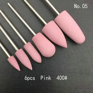 Juego de 6 fresas de silicona de goma para manicura, pulidor flexible para máquina, herramientas eléctricas para uñas. - Product Image 4