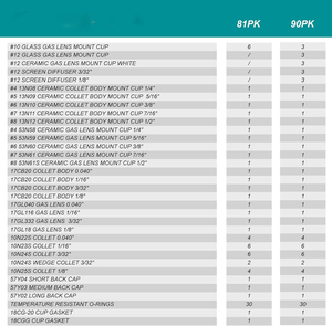 81 pièces – Accessoires et consommables en céramique pour torche de soudage TIG industrielle en acier inoxydable – Modèle de fournitures de soudage - Product Image 3