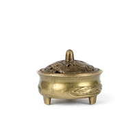 Mini brûleur d'encens en alliage de style chinois, pot vintage pour encens de bois de santal, support pour méditation zen, décoration de la maison