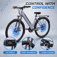 Vélo électrique EC150 US Stock 350w 48v 10.4ah 7 vitesses pour adulte