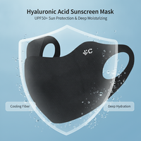 Masque d'été anti-UV UPF50 en tissu gaufré nid d'abeille avec motif à carreaux, voile facial Kini en soie glacée pour femme