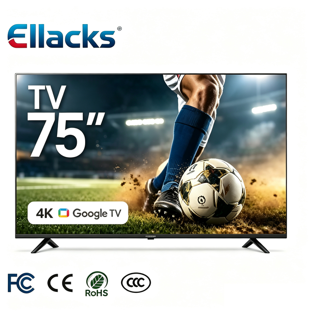 Borderless Large Screen 75 Inch 4K QLED Smart TV Google TV HDR USB Wi-Fi LED AC100-240V