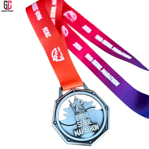Médaille de marathon de Séoul 3D en alliage de zinc de haute qualité, personnalisée avec logo gravé, fabriquée par une usine avec 15 ans d'expérience - Product Image 4