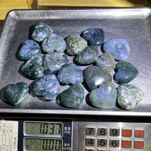 Venta al por Mayor de Cristales Naturales de Ágata Musgosa en Forma de <span class=keywords><strong>Luna</strong></span> y Corazón, Corazón de Ágata Musgosa para Sanación - Product Image 5