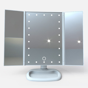 Nhà Máy Cung Cấp Ba Cách Có Thể Gập Lại 1X 2X 3X Magnifier Led Lights Màn Hình Cảm Ứng Vanity Bảng Trang Điểm Gương - Product Image 1