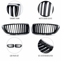 Grille avant pour BMW Série 4 F32 F33, chromée noire, référence OE 51137294813, livraison en 15-30 jours, garantie 6 mois, directement de l'usine