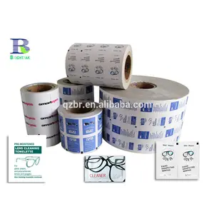 Bzk antiseptik Towelette alkohol Swab Pad kemasan kertas Aluminum Foil Laminated Roll Film