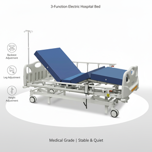 Cama de <span class=keywords><strong>Hospital</strong></span> Eléctrica de Tres Funciones Motorizada de Altura Ajustable para UCI, Suministro de Fábrica para el Mercado de <span class=keywords><strong>India</strong></span> - Product Image 2