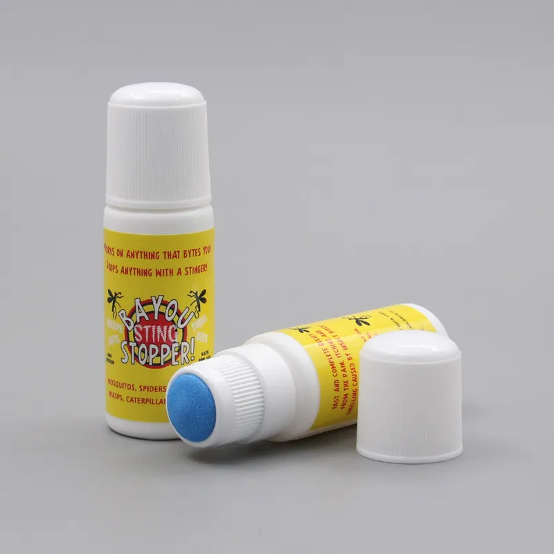 100ml hdpe garrafa aplicadora de esponja plástica branca, com tampa simples para enchimento de líquido e alívio de dor muscular