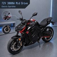 Cybern 3000W 72V Chain Drive Electric Racing Motorcycle with ABS Dual Disc Brakes Gold Front Fork 65-140km/h Adult Sportbike