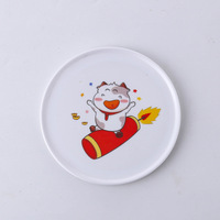 Assiette de service en mélamine multi-usages de 6 pouces, motif dessin animé, pour fruits secs et desserts, vente en gros