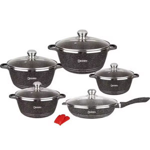 Agente de Compras da Cozinha Dessini 12 peças Panelas De Alumínio De Granito Non-Stick Cooking Pot Soup Sauce Pot Set <span class=keywords><strong>for</strong></span> Cooking Cuisine - Product Image 1