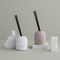 Diffuseur de parfum d'ambiance minimaliste en céramique AIKUN avec bâtonnets en fibre noire pour la décoration de chambres d'hôtel et de spas