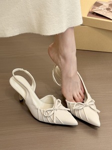 Zapatos de tacón alto azules pequeños con puntera francesa <span class=keywords><strong>Sandalias</strong></span> de hadas para lazos y faldas de otoño - Product Image 4