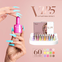 Kit de vernis gel UV VENALISA VIP5 7,5 ml 65 pièces/ensemble, nouveau, sans HEMA, kit de vernis gel à faire tremper, ensemble d'outils de manucure avec base et top coat