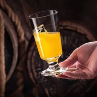 Verre à pied court épaissi style Instagram pour fruits, vin, lait, jus, eau pétillante, boissons froides et cocktails - 201-300ml