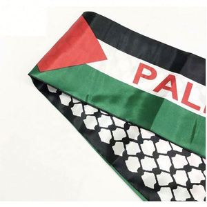ผ้าพันคอแฟชั่นปาเลสไตน์แบบพกพา โปรโมชั่นงานอีเว้นท์ ขบวนพาเหรด การเลือกตั้ง จัดส่งรวดเร็ว ออกแบบเองได้ พิมพ์ลายสกรีน ผ้าไหม พิมพ์ลายธงชาติ - Product Image 2