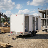Remorque de toilettes mobiles pratiques, toilettes portables avec intérieur facile à nettoyer pour une utilisation quotidienne sur les chantiers
