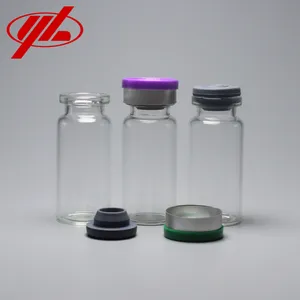 10Ml Rõ Ràng USP Loại I Dược Phẩm Trung Tính Uốn Hàng Đầu Ống Glass Vial Với Caps