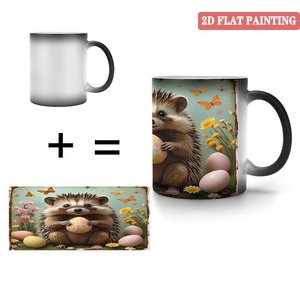 Eco Friendly <b>Reusable</b> Ceramic <b>Mug</b> 11oz Frosted Black Heat Sensitive Tea Coffee Cup - Product Image 4
