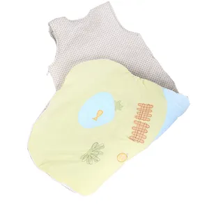 Высококачественный сверхмягкий детский спальный мешок из 100% хлопка с вышивкой без рукавов стеганый детский спальный мешок на молнии Лидер продаж