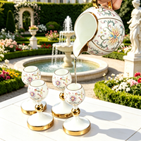 LONG ZHU GE Ensemble de 6 pièces en porcelaine de style chinois, nouveau design baroque en forme de citrouille, résistant à la chaleur, écologique et réutilisable