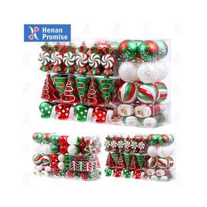 Оптовая продажа, изысканные рождественские украшения, шары-шары, 1 набор из 54 шт., ударопрочные блестящие золотые шары для рождественской елки - Product Image 1