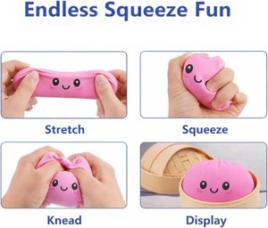 Échantillon Gratuit : Jouet Anti-Stress Géant en Forme de Boulette Souriante, Jouet Sensoriel de Décompression de Grande Taille, Boulettes Vapeur à Effet de Rebond Lent - Product Image 2