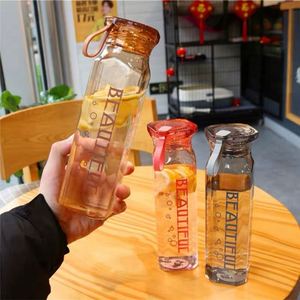 Bouteille d'eau en verre diamanté de 500 ml en gros, avec logo personnalisé, transparente, anti-fuite, pratique, pour la rentrée des classes des enfants, à boire directement - Product Image 2
