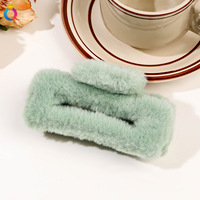 Große Winter-Plüsch-Haarklammern für Damen, Umweltfreundlich, Elegant, für den Täglichen Gebrauch, 5cm Plastik Trendige Plüsch-Fellclips