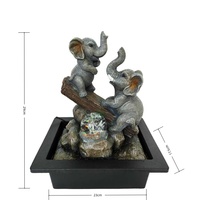Résine nouveau style plastique petite petite base carrée éléphant fontaine eau fontaine de table bureau maison chambre