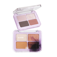 Vente en gros Palette d'ombres à paupières en poudre pigmentée de maquillage léger quotidien à quatre couleurs pour les tons de peau foncée personnalisable pour la vente en gros