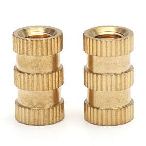 Brass Thru-threaded press-fit inserts nut for plastic threaded knurled brass insert nut m4 brass insert
