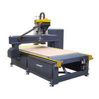 Machine de fraisage CNC à 3 axes multi-têtes avec changement d'outil automatique pour la sculpture en relief sur portes en bois et le traitement de meubles en panneaux