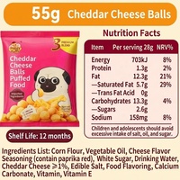 Cheese-Plan 55g Snacks de Grano Inflado Semiblandos Salados con Sabor a Queso Cheddar para Perros, Sin Grasas Trans, Directo de Fábrica, Personalizado para KTV