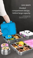 Production personnalisée de boîtes à lunch multi-compartiments en acier inoxydable 304 pour les repas des enfants et des étudiants