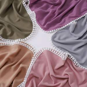 Maxi velo da Medine tacchino da strato quadrato malese stampato in Chiffon Georgette ricamo festa Maxi foulard - Product Image 4