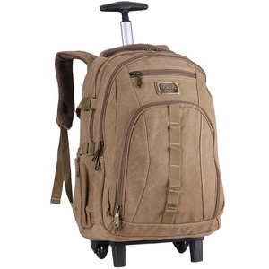 Promotional Sales Super Durable Wear-resistant Retro Canvas Waterproof Large Capacity Luggage With <strong>Wheels</strong> <strong>Backpack</strong> - Product Image 1