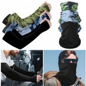 Conjunto combinado de protección solar deportiva, turbante para ciclismo, puño de seda helada, aparato de manga de babero de pesca transpirable de secado rápido para verano - Product Image 4