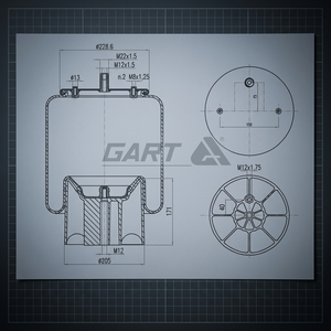 ถุงลมกันกระแทก Gart Bellows สำหรับรถบรรทุก SCHMITZ CARGOBULL GA294.2.500 ผลิตในอิตาลี - Product Image 2