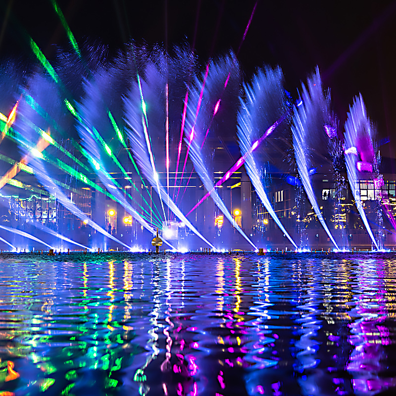 Programmable Music Fountain-Outdoor Water Feature Dancing Fountain with Diverse Variations of Music, Lights and Water Patterns