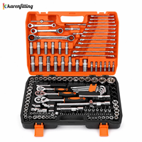 Kit de 151 outils à douilles et clés en acier traité thermiquement pour réparation automobile, vélo et installation domestique