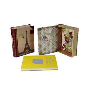 Boîte cadeau personnalisée <span class=keywords><strong>Dr</strong></span>. Box, motif Paris vintage, en forme de livre, boîte de rangement creuse en forme de livre, en carton gris et papier artistique, pour bijoux et décoration intérieure - Product Image 4